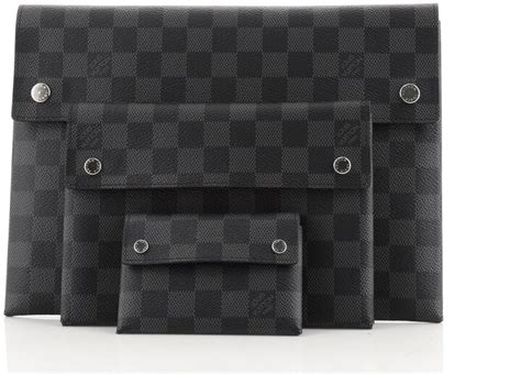 LOUIS VUITTON Damier Graphite Alpha Triple Pochette